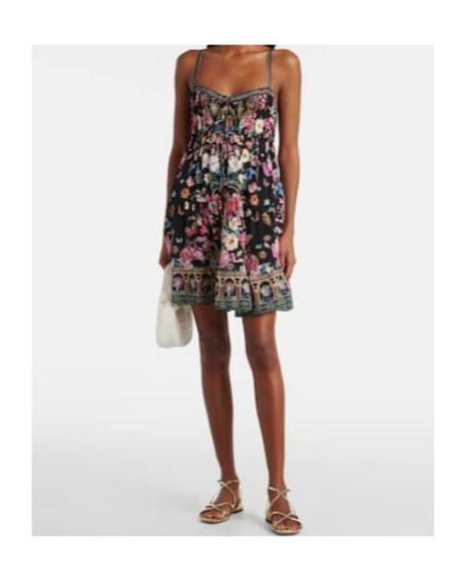 Camilla Black Crystal-Embellished Silk Minidress