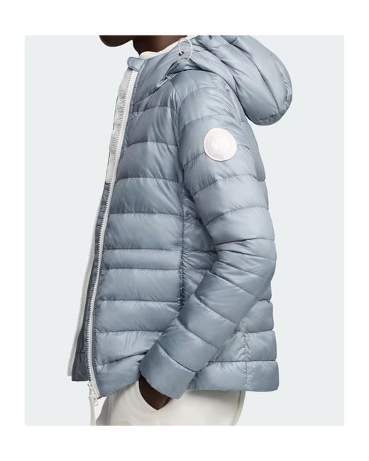 Canada Goose Blue Logo Patch Hooded Padded Jacket