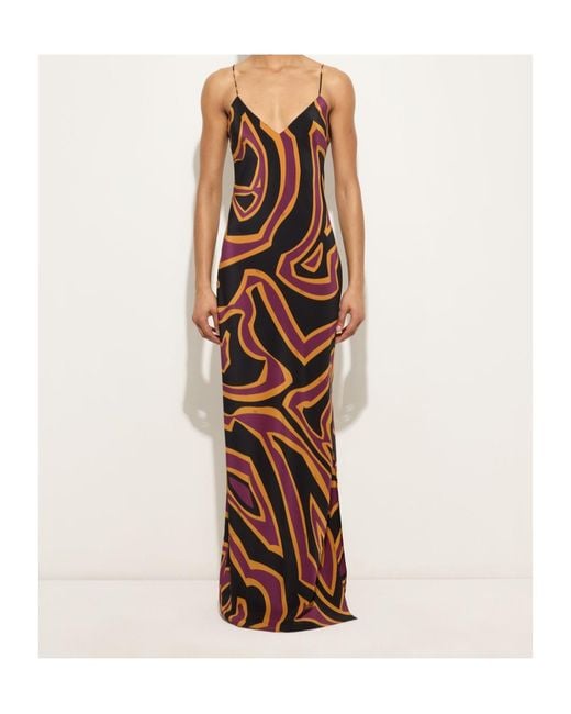 Emilio Pucci Brown Labirinto Print Crêpe De Chine Dress