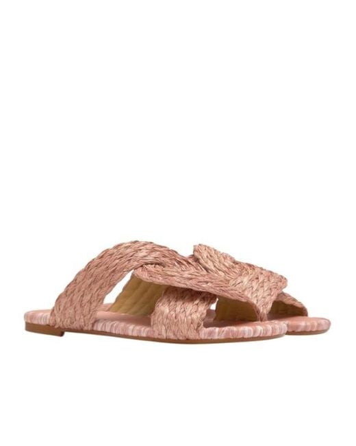Castaner Pink Padme Woven Flat Sandals