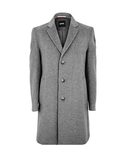Boss Gray Solid Color Coat for men