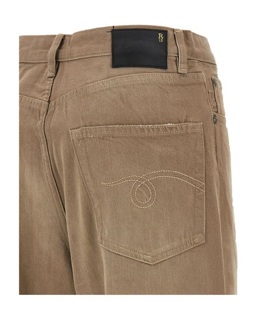 R13 Natural Damon Pleated Jeans