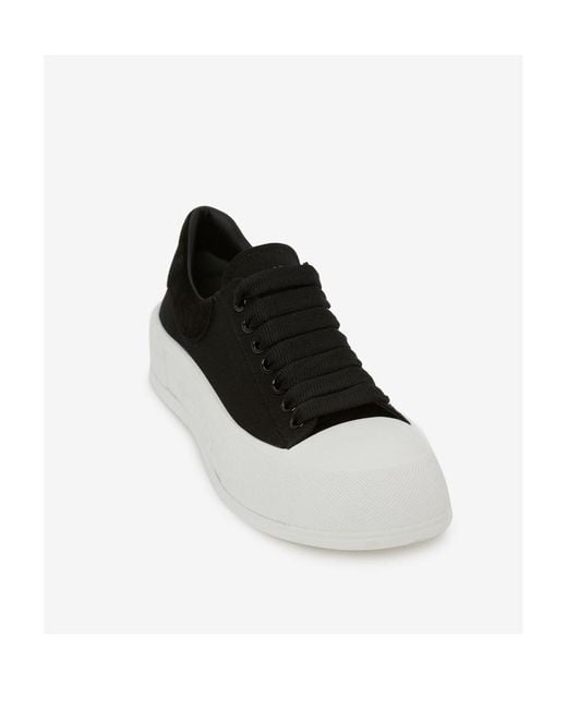 McQueen Black Deck Lace-Up Sneakers