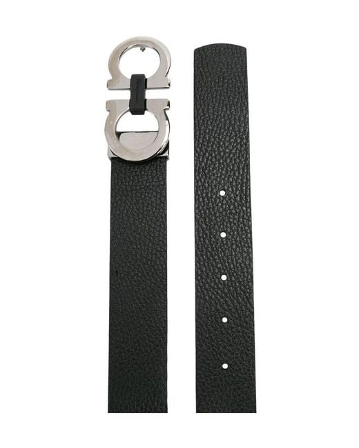 Ferragamo White Gancini Buckle Belt for men