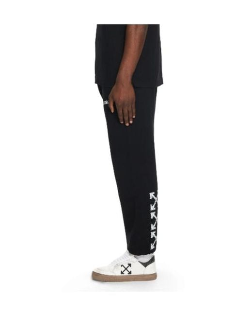Off-White c/o Virgil Abloh Blue Heraldic Arrow Cuffed Track Pants for men