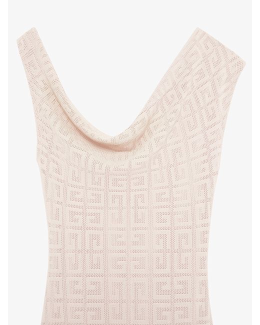 Givenchy White Monogrammed Drape Detailed Dress