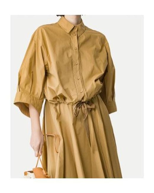 Forte_forte Natural Drawstring Hem Half Sleeve Shirt
