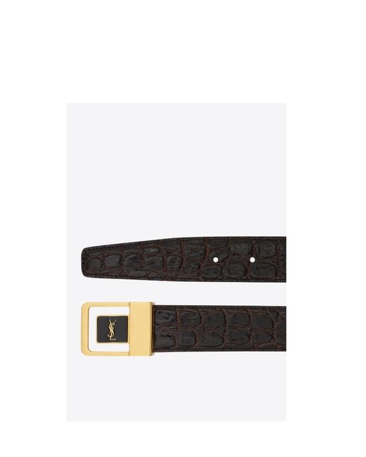 Saint Laurent White Buckle Belt for men