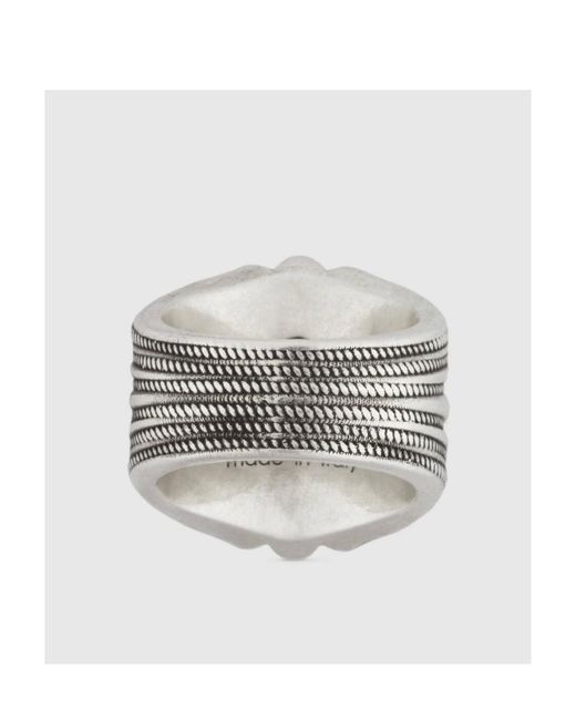 Gucci Gray Interlocking G Engraved Ring