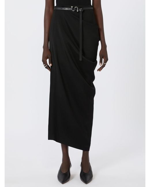 Sportmax Black Asymmetric Skirt With Draping