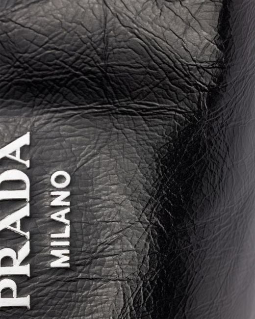 Prada Black Leather Shoulder Bag for men