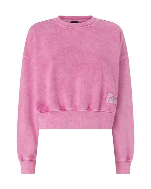 Pinko Pink Lavacourt Cropped Logo Sweatshirt