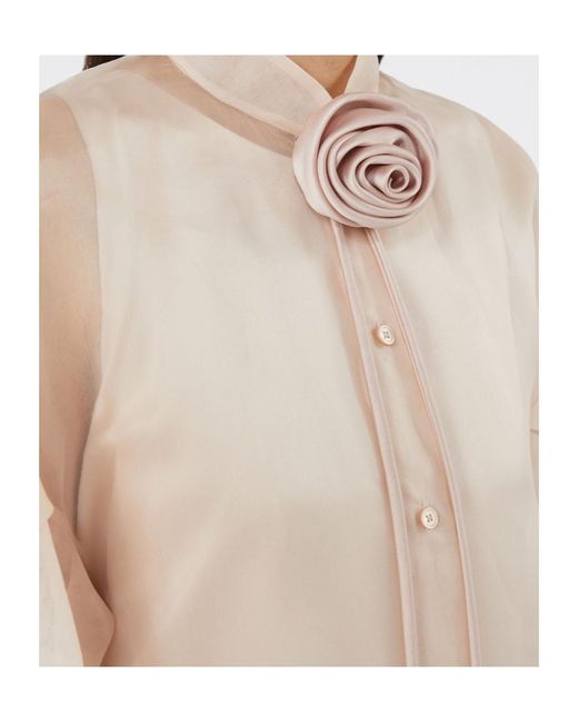 Max Mara White Floral-Detail Long-Streamer Brooch