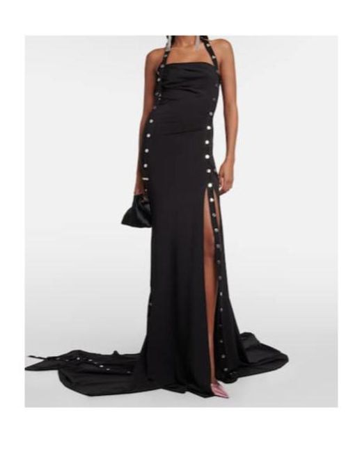 The Attico Black Jersey Maxi Dress