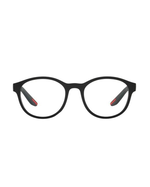 Prada Linea Rossa Brown Prada Eyewear Round Frame Glasses for men