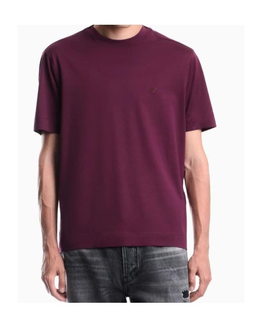Emporio Armani Purple Short-Sleeved T-Shirt for men