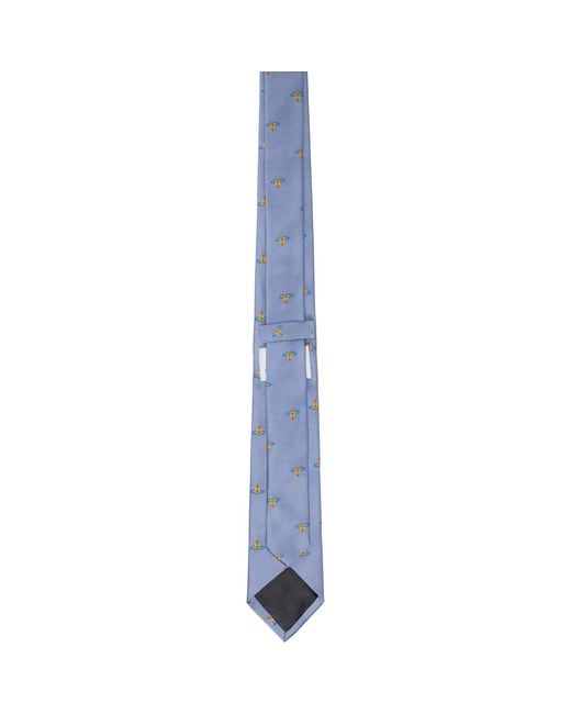 Vivienne Westwood Blue Mini Orb Tie for men