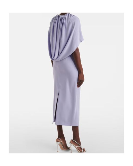 Roland Mouret Purple Caped Crêpe Satin Cocktail Dress
