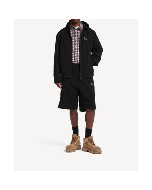 Balenciaga Black Logo Hooded Jacket for men