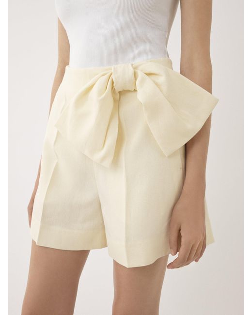 Chloé Natural Chloé Bow Detailed High-Rise Shorts