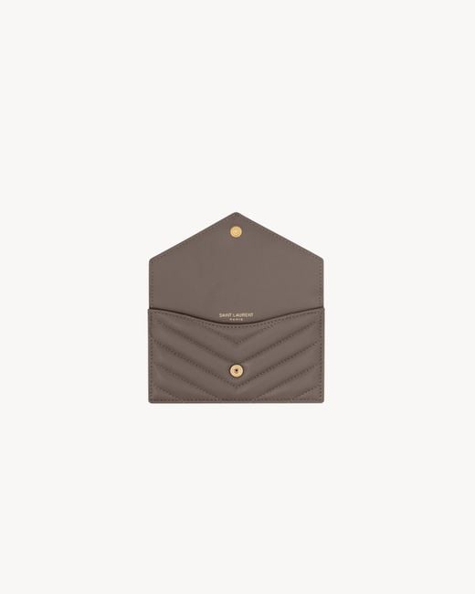 Saint Laurent Gray Cassandre Matelassé Leather Wallet