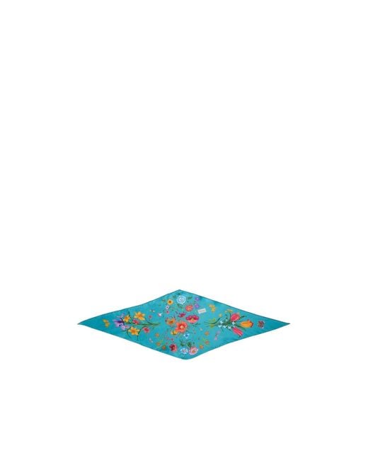 Gucci Blue Printed Diamond Scarf