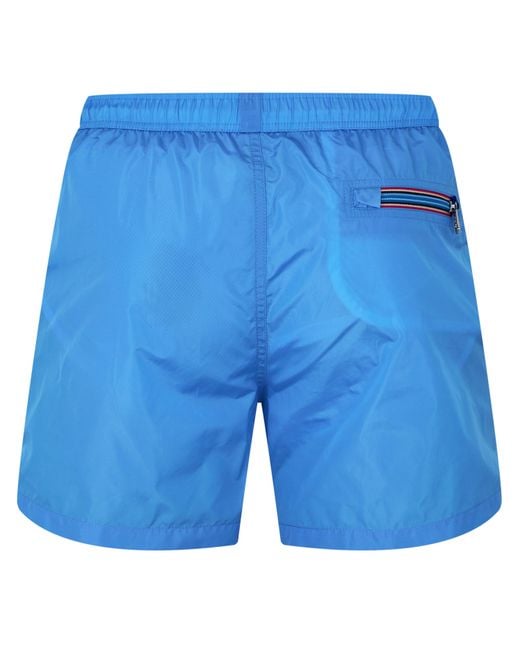Moncler Blue Luxury Logo Swim Trunks for men