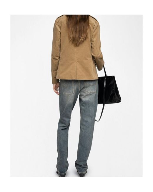 Zadig & Voltaire Brown Veram Corduroy Embroidered Jacket