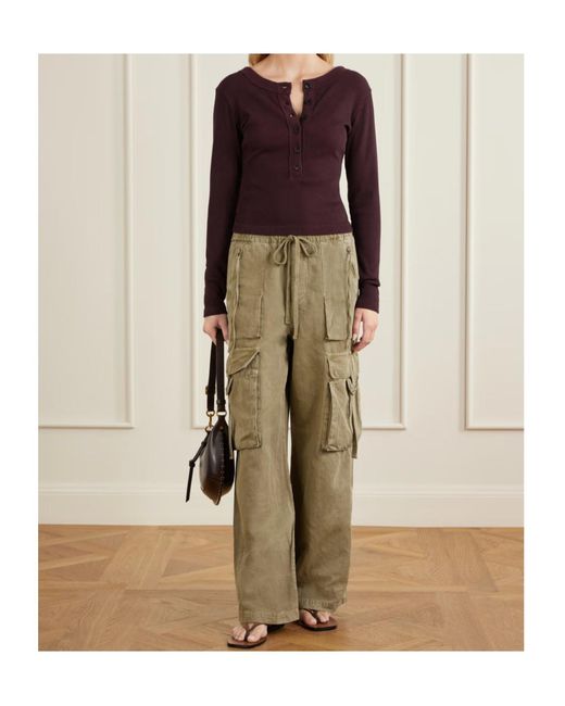 Citizens of Humanity Natural Andira Cotton And Linen Wide-Leg Cargo Pants