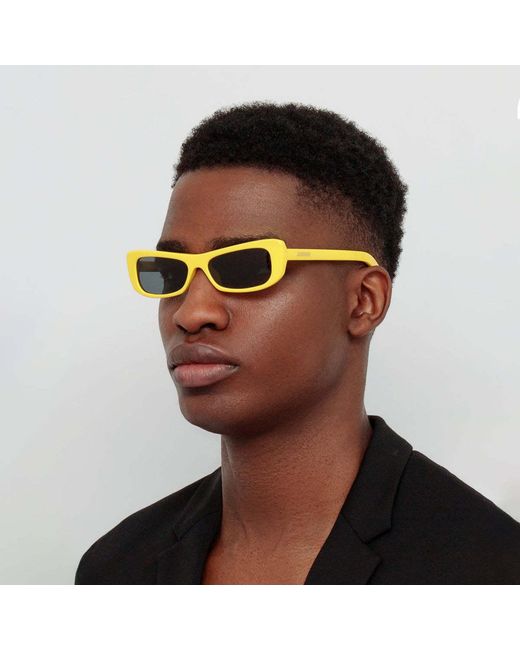 Jacquemus Yellow Capri Celadine Rectangular Sunglasses
