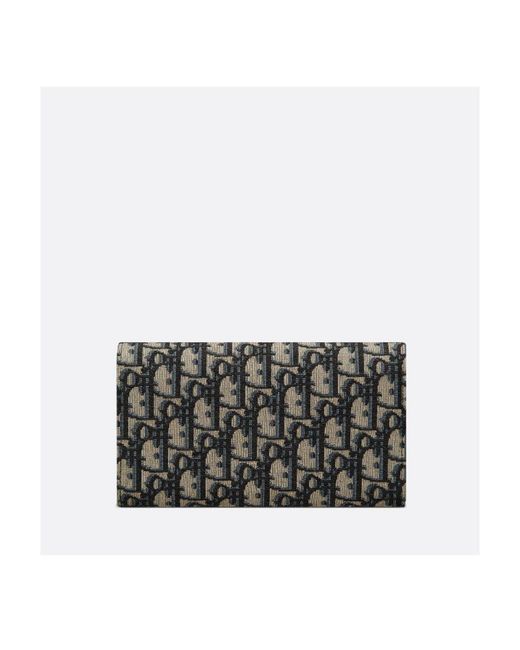 Dior Gray Long Flap Wallet for men