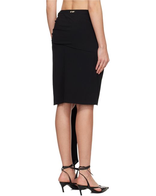 The Attico Black The Draped Midi Skirt