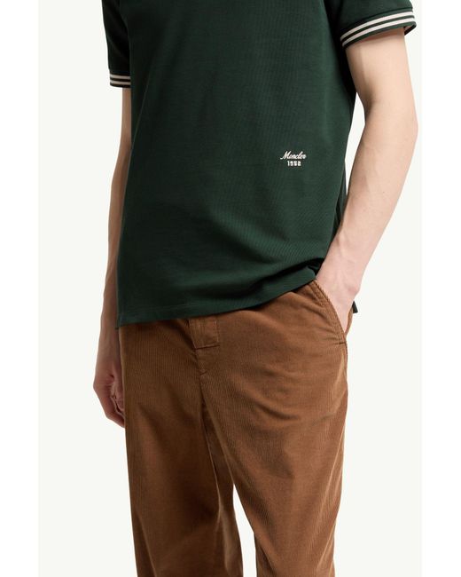 Moncler Green Logo Embroidered Short-Sleeve Polo Shirt for men