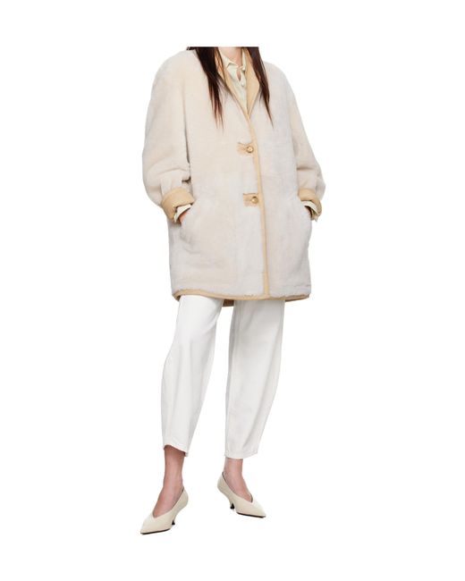 Calvin Klein White Long-Sleeved Coat