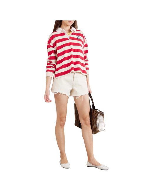 Mother Red Striped Cotton T-Shirt