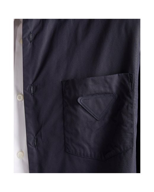 Prada Blue Cotton Shirt for men