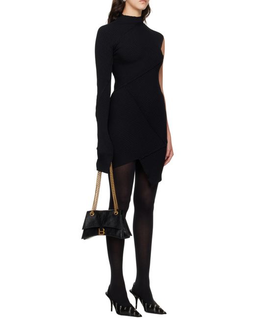 Balenciaga Black One-Shoulder Mini Dress