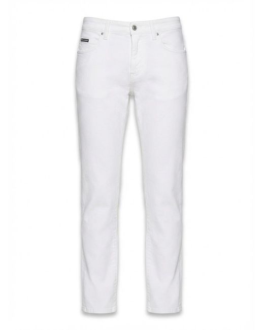 Dolce & Gabbana Multicolor Logo Plaque Straight-Leg Trousers