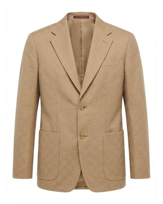 Gucci Natural Gg Gabardine Jacquard Jacket for men