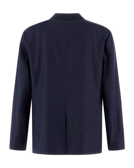 Herno Blue Single-Breasted Tailored Blazer for men
