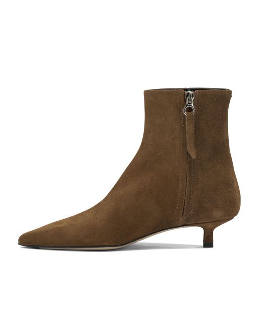 Aeyde Brown Pointed-Toe High-Heeled Ankle Boots