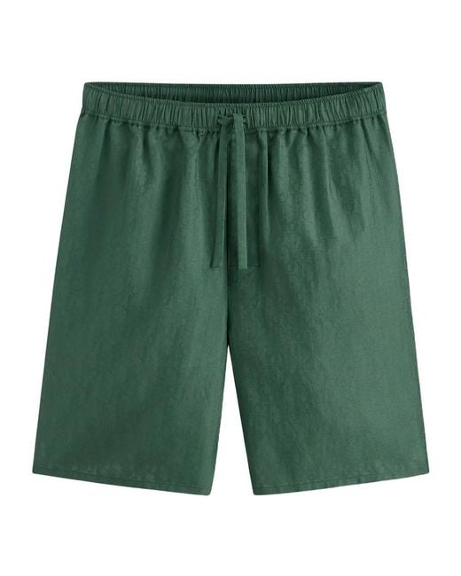 Dior Green Oblique Jacquard Shorts for men