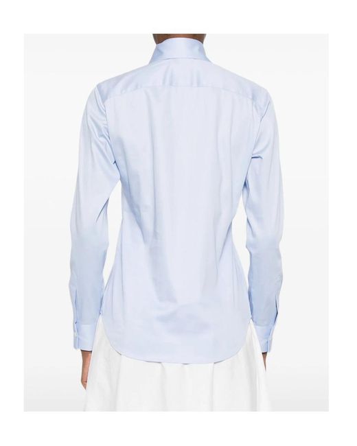 Mazzarelli Blue Long-Sleeve Button-Up Shirt