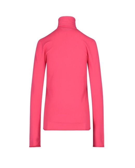 Bottega Veneta Pink Roll-Neck Long-Sleeve Top