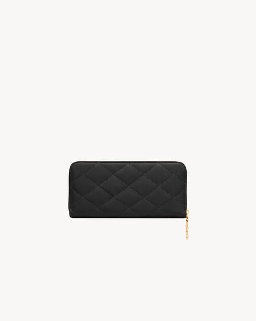 Saint Laurent Black Cassandre Bijou Grain De Poudre Zipper Wallet