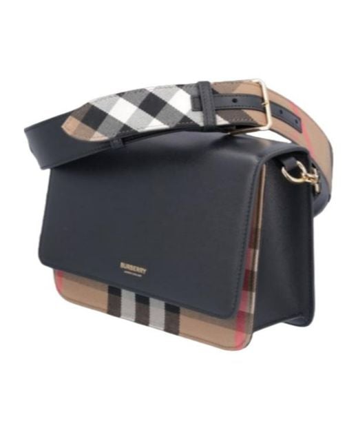 Burberry Blue Checkered Detailed Crossbody Bag