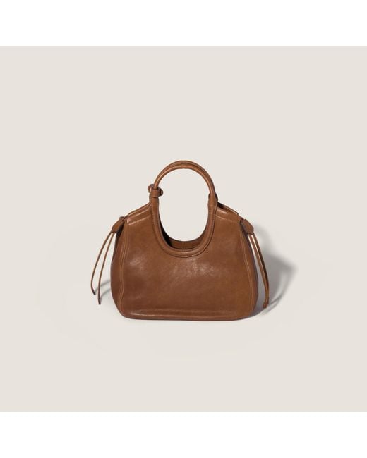 Miu Miu Brown Ivy Nappa Leather Tote Bag