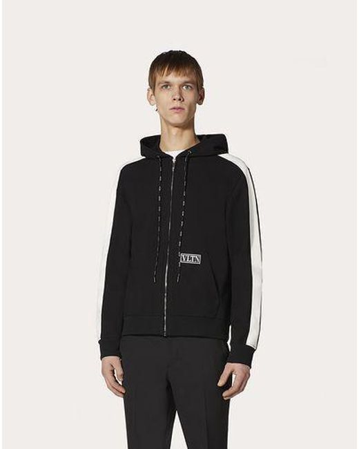 Valentino Black Vltn Patch Hoodie for men
