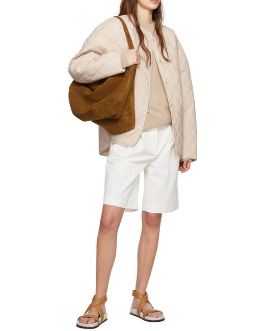 Totême White Totême Twill Pleated Bermuda Shorts