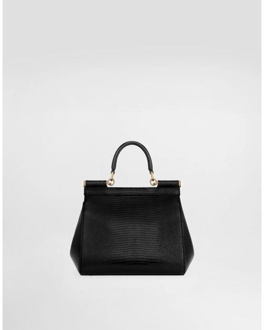 Dolce & Gabbana Black Medium Sicily Handbag